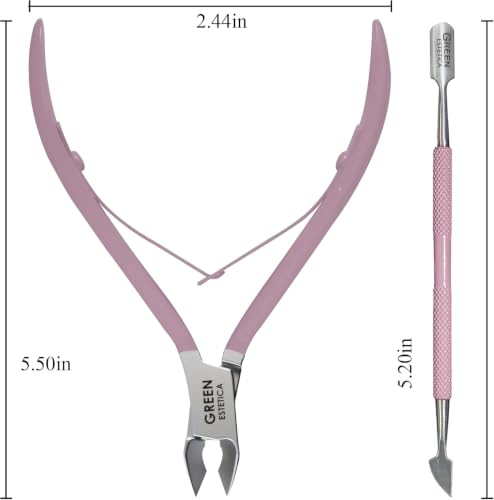 Professional Cuticle Trimmer & Nippers, Stainless Steel Nail Care Tool - color: Rose Nipper With Pusher - Pack 1