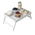 Youpehom Bamboo Bed Tray Table with Folding Legs, Medium, White - color: White, size: Medium
