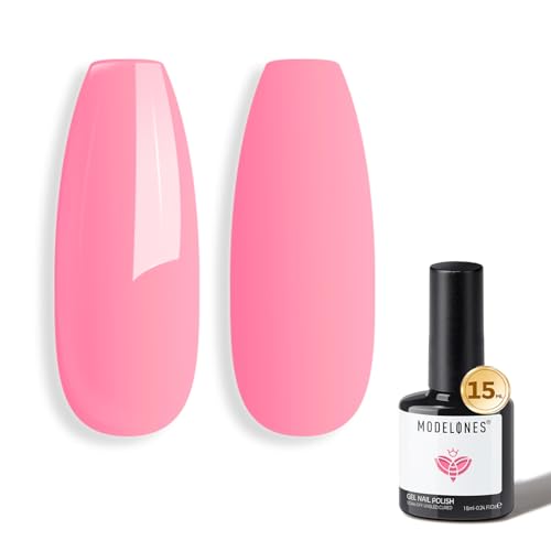 modelones Pink Gel Nail Polish Hot Pink Peach Valentine Gel Nail Polish - color: A1-Baby Pink Solid