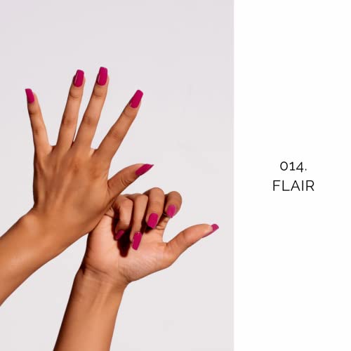 NAILOG Semi Cured Gel Nail Strips 20Pcs Magenta Gel Nail Stickers - Flair - color: Flair