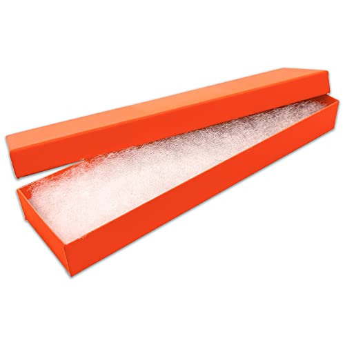 TheDisplayGuys 25 Cardboard Gift Jewelry Boxes w/Paddings #82-8 x 2 x 1 - color: Neon Orange