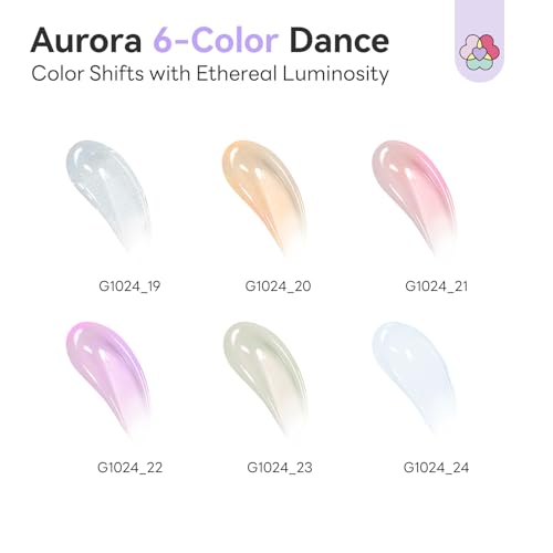Saviland Hema-Free Poly Gel, 6 Aurora Colors Cat-eye Gels for Nail Design - color: 04- 6 Colors Aurora Light Reflection