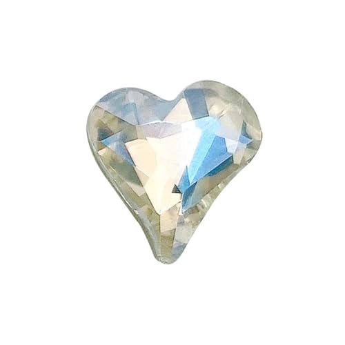48 Pcs Big Mix Sizes Different Shape Nail Rhinestones 12 Styles 3D Glass Crystals Diamonds Love Distorts Heart Super Shiny Charms Gems Stones DIY Nail Art Decoration Craft Jewelry (Sparkle White) - color: Sparkle white