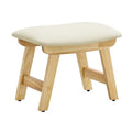 SONGMICS Foot Stool Ottoman, Padded Foot Rest Under Desk, Solid Wood Frame - color: Summer Sand + Natural Wood, size: 9.8"D x 15.4"W x 11.8"H