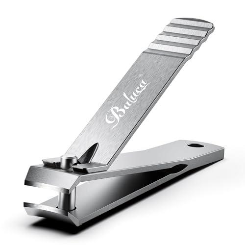BALUCA Curved Toenail Clipper for Thick Nails, Heavy Duty Stainless Steel Toe Nail Clippers for Seniors, Men & Women, Stainless Steel Nail Cutter for Accurate Trimming and Grooming (Silver) - color: Silver