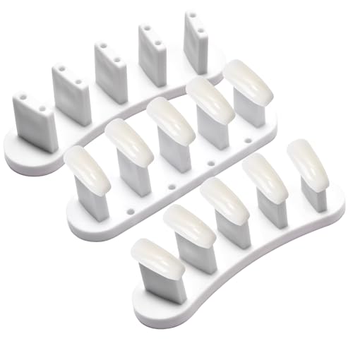 3PCS Nail Stand Nail Practice Display Board Nails Display Practice False Nail Art Tips Practice Display Stand Tool Nail Training Tools Plastic Stand with 110PCS Tips (White) - color: White