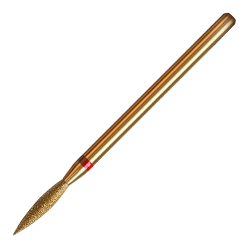 2mm Long Flame Cuticle Clean Nail Drill Bit, Titanium Series Russian Diamond Nail Bits Professional Safety Under Nail Cleaner for Cuticle Dead Skin, Electric Nails Accessories, Fine - color: 2mm Long Flame Cuticle Bit, size: Fine - F