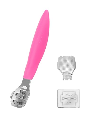 Callus Shaver Remover Stainless Steel Callus Trimmers Hard Skin Dry Skin Remover Calluses Planer Pedicure Foot File Tool - color: Pink