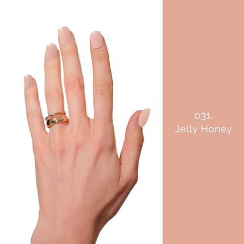 NAILOG Semi Cured Gel Nail Strips 20Pcs Nude Gel Nail Sticker - Jelly Honey - color: Jelly Honey