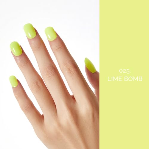 NAILOG Semi Cured Gel Nail Strips Lime Green Gel Nail Stickers - Lime Bomb - color: Lime Bomb