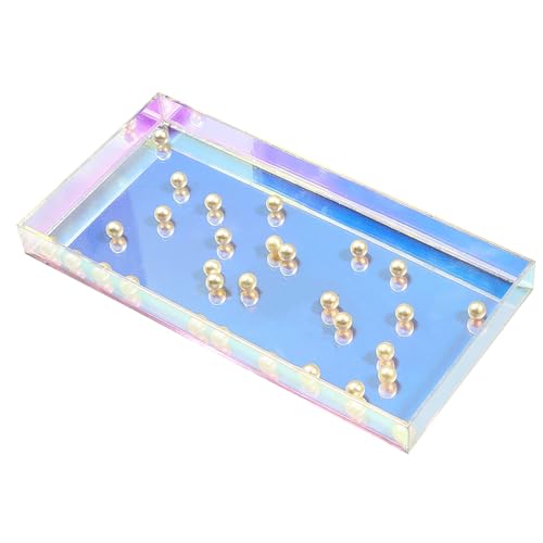 ROYALITA Acrylic Tray for Countertop, Guest Towel Holder Tray for Bathroom - color: Iridescent
