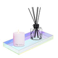 ROYALITA Acrylic Tray for Countertop, Guest Towel Holder Tray for Bathroom - color: Iridescent