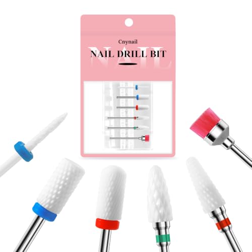 3/32'' 6Pcs Nail Drill Bits Set Ceramic for Acrylic Gel & Cuticle Removal - color: 6Pcs Ceramic Bit Sets