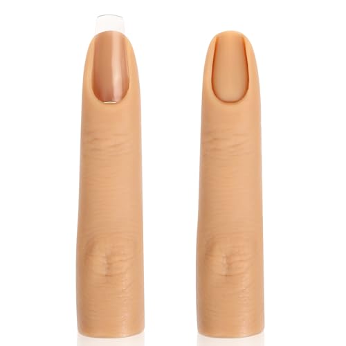 Giantree 2 PCS Silicone Practice Fingers for Acrylic Nails, Fake Training Nail Practice Finger Model, Flexible Bendable Mannequin Finger Soft Silicone Fake Fingers for Nails Art DIY