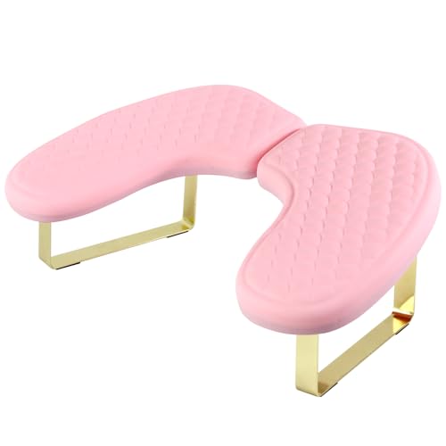 Arm Rest for Nails Tech, BORNBYME Update PU Leather Fish Pattern U-shaped Hand Nail Stand Rest for Manicure, Pink - color: Pink