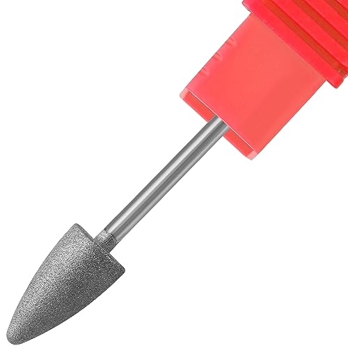 Nail Drill Bits,3/32 Inch Diamond Acrylic Nail Drill Bits with Case,Quartz Pointed Carbide Nail Bits for Nails,Cuticle Remover Bits, Professional Manicure Tools (Fine) - color: Fine 0.31x0.58