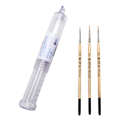 AIT Art Mini Liner Detail Paint Brushes, Size 10/0, Pack of 3, Handmade in USA for Trusted Performance Painting Small Details with Oil, Acrylic, and Watercolors - size: 10/0