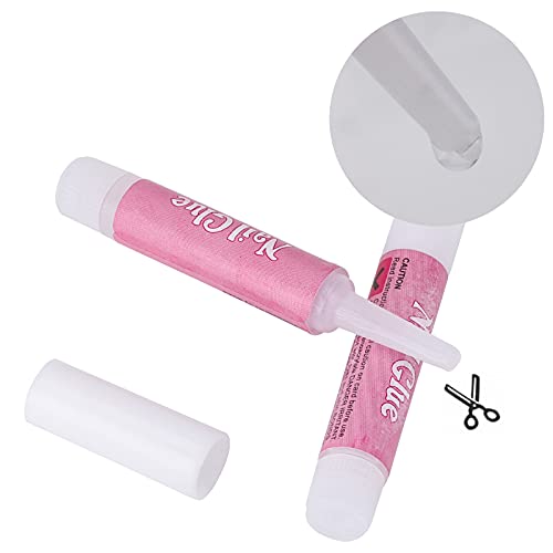 500Pcs Almond Nails Full Cover Clear Acrylic Nail Tips with 10Pcs Nail Glue for DIY Nail Art - color: A-almond-clear-10glue