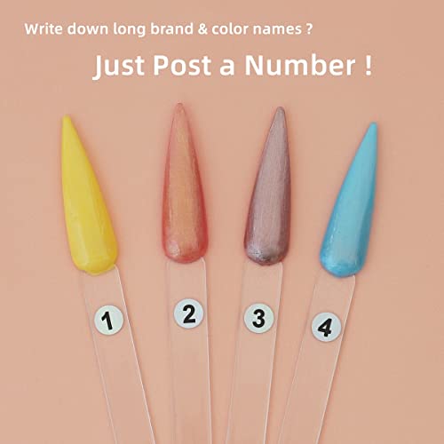200pcs Nail Swatch Sticks with Number Stickers Nail Color Display - size: 200 Count (Pack of 1)