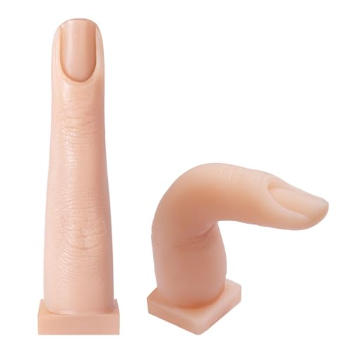 2PCS Silicone Practice Fingers for Acrylic Nails, Square Base, No.1 - color: Square Base-2PCS Color 1
