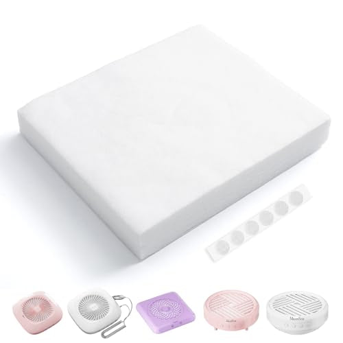 MelodySusie 200 Sheets Nail Dust Collector Filter Paper, Disposable Dust Vacuum Filter with 6pcs Sticky Back Hook for Most Nail Dust Fan Extractor Machine, Nail Tech Supplies for Salon & Home - color: White