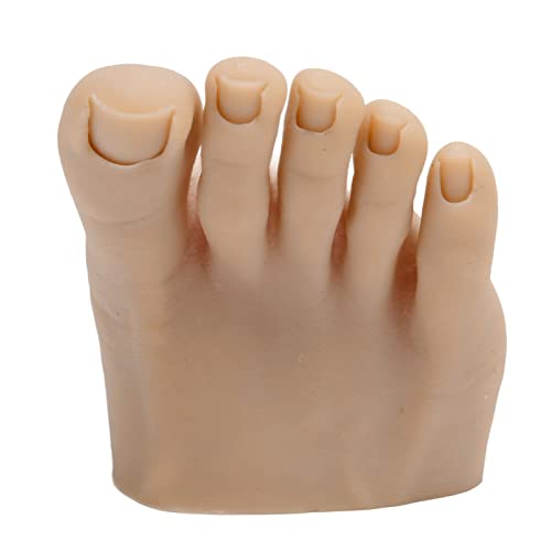 Silicone nail practice foot model, lifelike dark skin reusable half foot