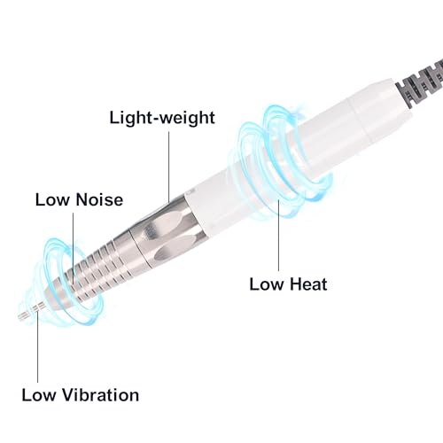M - Max Brushless Motor Nail Drill Handpiece Only - 35K RPM | Machine Not Included | Compatible with M Brushless Nail Drill System (Handpiece - White) - size: Handpiece - White