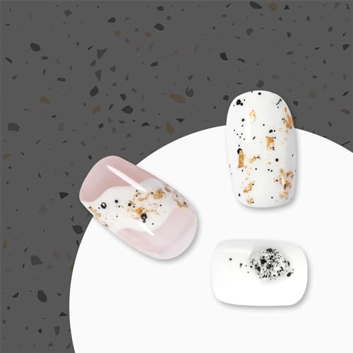 MAYCHAO 15ML Eggshell Glitter Gel Nail Polish 1Pc Easter Black Glitter Gel Polish Soak off Gel Polish Nail Art Manicure Salon DIY at Home, 0.5 OZ - color: Eggshell Glitter