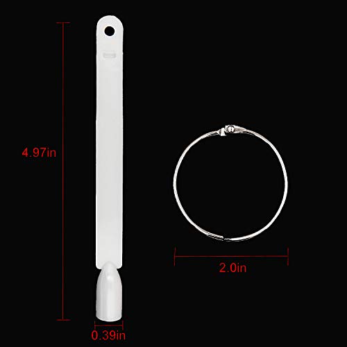 150 Tips Natural Nail Swatches Sticks Nail Art Supplies for Nail Art Polish Display and Home DIY, Nail Sample Practice Tips Color Board Art Accessories with Ring