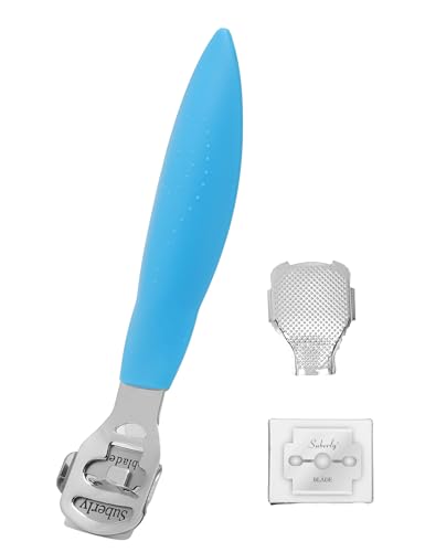 Callus Shaver Remover Stainless Steel Callus Trimmers Hard Skin Dry Skin Remover Calluses Planer Pedicure Foot File Tool - color: Blue