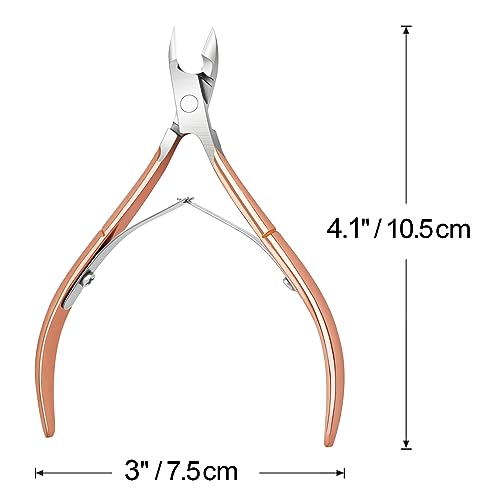 4 Pack Professional Cuticle Nippers, Rose Gold Nail Trimmer & Cutter - color: Rose Gold