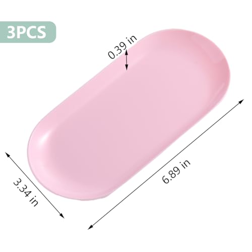 Manicure Tools Storage Tray 3Pcs Oval Plastic Display Dish