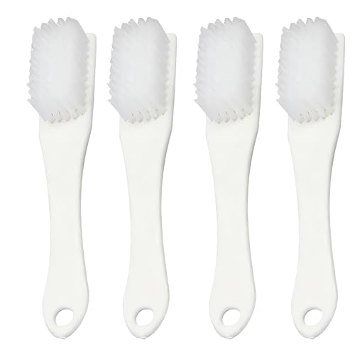 Ouliget Nail Cleaning Brush,Handle Grip Nail Cleaning Brushes for Toes Fingernail,Nail Stain Removing Brush,Laundry Scrubbing Brush Shoes Cleaning Brush,4 Pieces