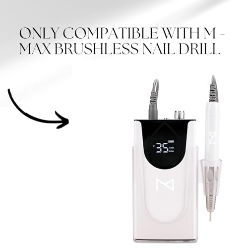 M - Max Brushless Motor Nail Drill Handpiece Only - 35K RPM | Machine Not Included | Compatible with M Brushless Nail Drill System (Handpiece - White) - size: Handpiece - White