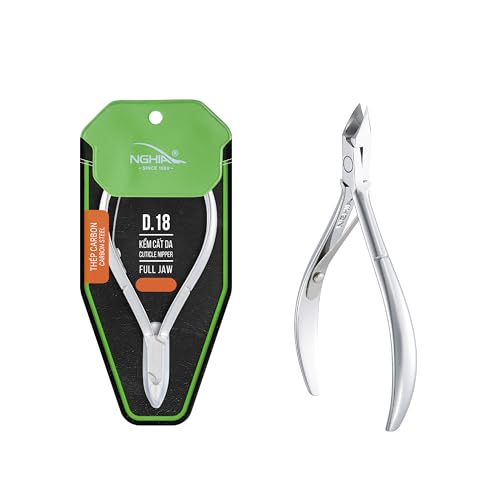 Sleek Chrome Plated Cuticle Nipper - D-18, Precision Nail Tech Nipper with Hard Steel Jaw and Single Spring - Choose D-18 for Effortless and Professional Nail Care - color: Silver - Shine Finished
