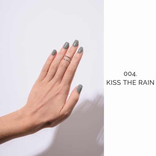NAILOG Semi Cured Gel Nail Strips 20Pcs Grey Gel Nail Stickers - Kiss The Rain - color: Kiss the Rain