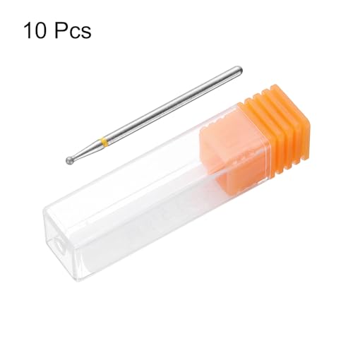 HARFINGTON 10pcs 325-400 Grits Diamond Grinding Bit 1.8mm Ball Head 2.35mm Shank 1.8mm Length Stone Sanding Drill Bits Rotary Tool for Ceramic Glass Nails Grinding Polishing - color: Yellow, size: 1.8mm
