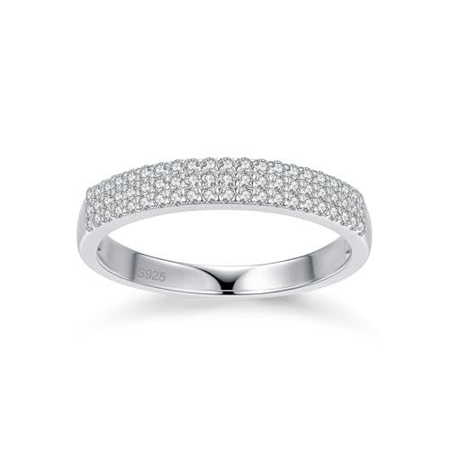 Ladies Ring-Moissanite Diamond Ring -with GRA Certificate, 925 Sterling Silver,D Color and VVS1 Clarity Grade, Plasma Cutting Craftsmanship, Suitable for Parties/Travel/Weddings/Birthd - size: 8, style: R64