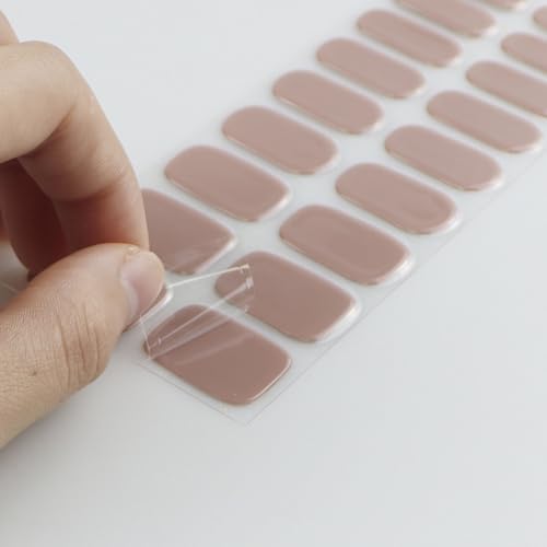 JMEOWIO Semi Cured Gel Strips Nail Art Sticker Wrap Coffee - color: Coffee