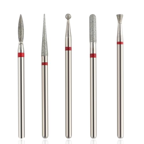 QUNZHAO 5Pcs Diamond Nail Drill Bits sets,3/32'' Professional Drill Machine Accessories Remove Nail Art Design Manicure (Pink 01set) - color: Pink 01set
