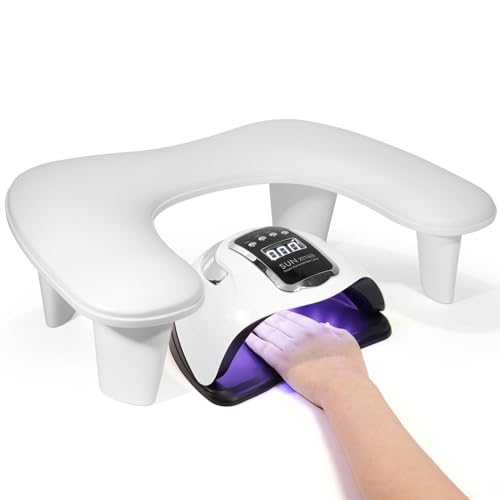 Big Arm Rest for Nails Tech, U-Shaped, for Acrylic Nails, White - color: 1nd Gen White