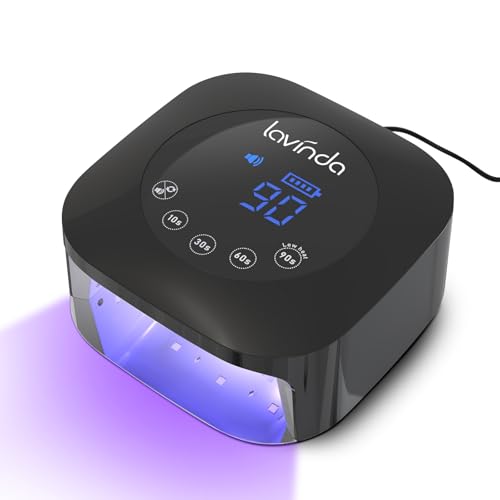 Lavinda UV LED Nail Lamp, Plug-in 54W UV Nail Light for Gel Polish, Black - color: Black