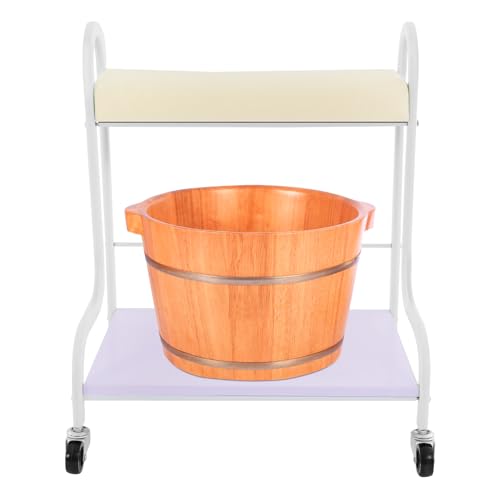 Pedicure Chair for Nail Tech Beauty Salon Nail or Foot Bath Spa Manicure Foot Rest with Wheels Portable Trolley Cart for Pedicure Manicure Funiture Massage (White) - color: White