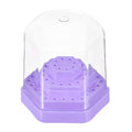 uxcell Nail Drill Bits Holder 48 Holes Large Space Drills Cleaning Purple - color: Purple