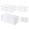 Gebildet 8 Pieces Mixed Sizes Rectangular Empty Mini Clear Plastic Organizer Storage Box Containers for Craft Projects - size: Mix