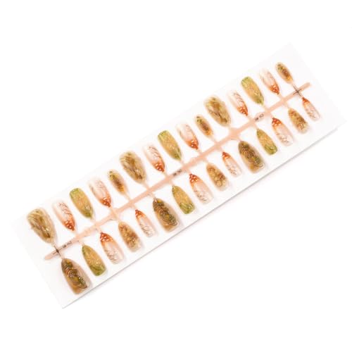 30pcs Fall Press on Nails Thanksgiving Acrylic Fake Nails Floral Design - color: Halloween Press on Nails 18
