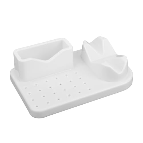 Penitue Nail Drill Holder with 24 Holes Bit Organizer Stand, 17.48x11.46x5.2cm/6.88x4.51x2.05in Compact Nail Art Drill Bit Desktop Storage Holder for Home & Professional Salons Use