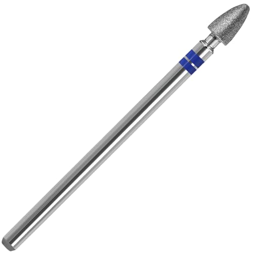 Diamond Nail Drill Bits Pro Cuticle Drill Bit Nail Buffer Bit Russian Electric Bits for Under Nail Dead Skin Cleaning Cuticle Remove Nail Art Design Manicure and Pedicure (Medium) - size: 0.28x0.14in Medium