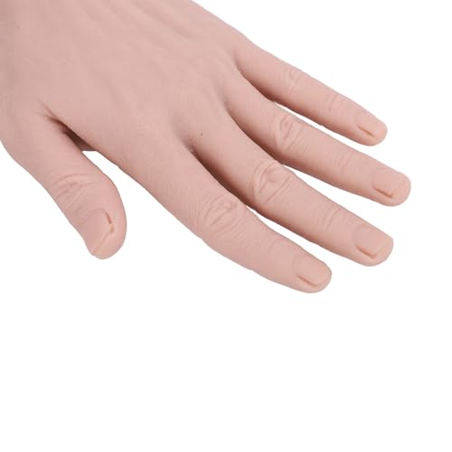 Silicone Male Hand Model, Reusable Silicone Artificial Hand Model for Festival Props Painting Practice, Silicone Tattoo Practice Hand for Experienced Tattoo Artists and Beginners - size: Left Hand
