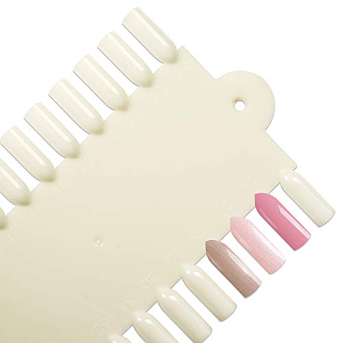 Beauticom Nail Tip Display Palette Board for Nail Art Design Pattern Practice and Swatch Nail Polish Colors (48 Tips - 1 Palette (Natural), 10 Pieces)